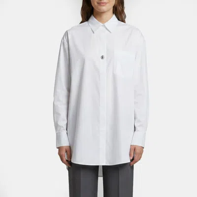 Pre-owned Maje White Crystal Embellished Cotton Cameroni Shirt M