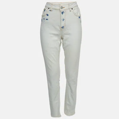 Maje White Denim Raw Edge Detail Jeans S Waist 30''