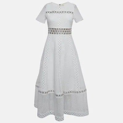 Pre-owned Maje White Lace Midi Dress M
