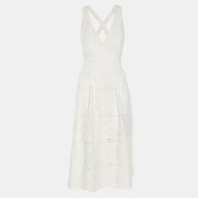 Maje White Lace Sleeveless Dress