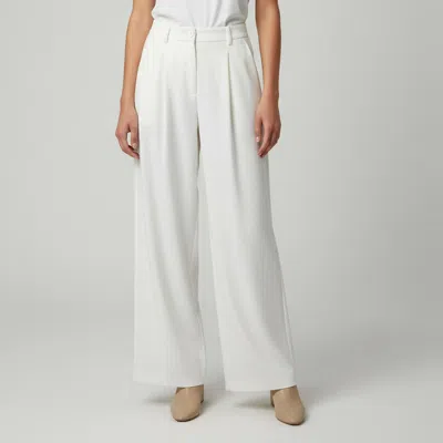 Pre-owned Maje White Linen Blend Pleated Wide Leg Pants S