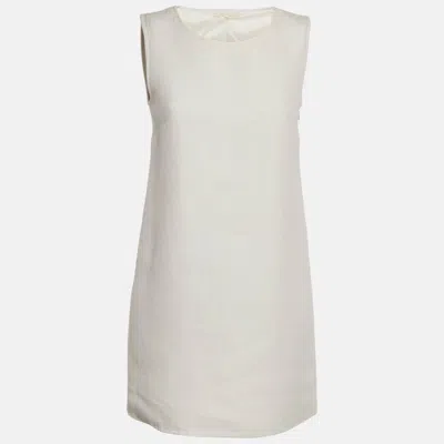 Pre-owned Maje White Metallic Cotton Ryder Shift Mini Dress M