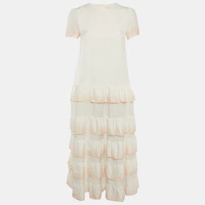 Maje White Silk Ralaxy Ombre Dress