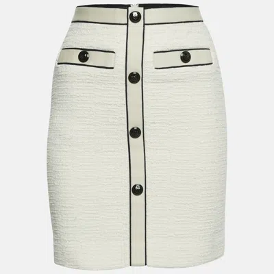 Pre-owned Maje White Tweed Mini Skirt Xs