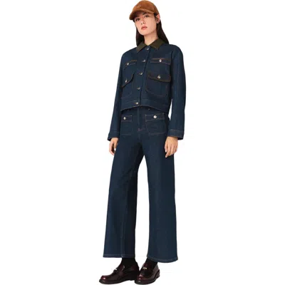 MAJE MAJE WIDE JEANS WITH PATCH POCKETS