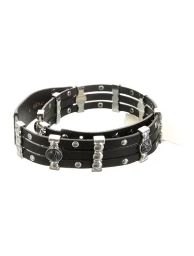 Pre-owned Maje Wide Leather Waist Belt W/ Tags In Black