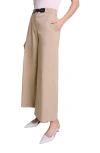 Maje Piuma Wide-leg Cotton Gabardine Trousers In Beige Light