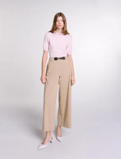 MAJE WIDE-LEG COTTON TROUSERS