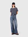 Maje High Rise Wide Leg Jeans In Blue In Blue
