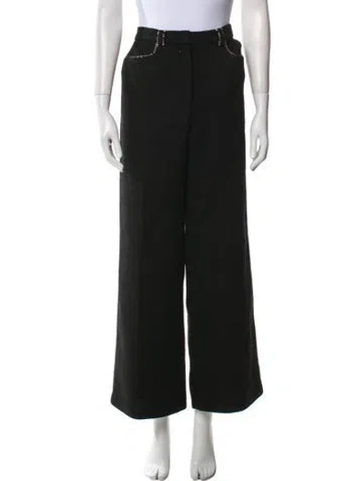 Pre-owned Maje Wide Leg Pants In Black