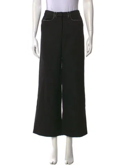Pre-owned Maje Wide Leg Pants In Black