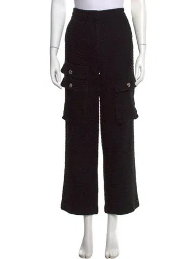Pre-owned Maje Wide Leg Pants In Black