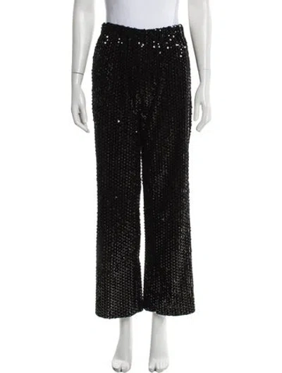 Pre-owned Maje Wide Leg Pants In Black