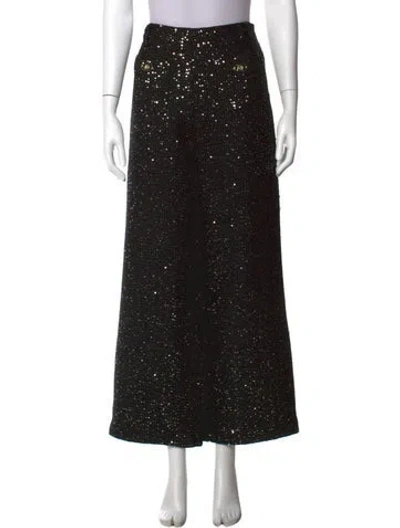 Pre-owned Maje Wide Leg Pants In Black
