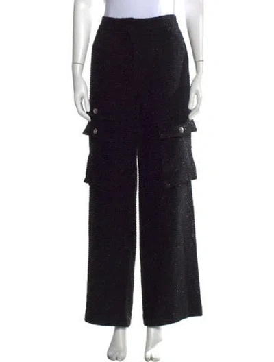 Pre-owned Maje Wide Leg Pants In Black