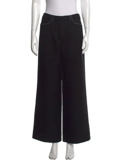 Pre-owned Maje Wide Leg Pants In Black