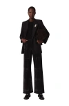 Maje Wide-leg Rhinestone Jeans In Black