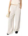 Maje Wide Leg Tweed Trousers In Ecru