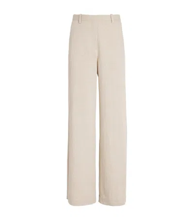 Maje Wide-leg Trousers In Beige