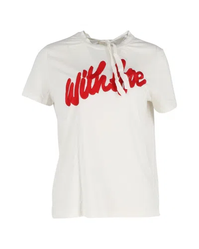Maje With Love Embroidered T-shirt In White Cotton
