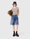 Maje Striped Wool Blend Top In White