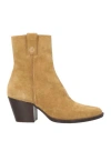 Maje Woman Ankle Boots Camel Size 8 Leather