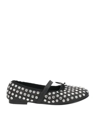 Maje Woman Ballet Flats Black Size 6 Leather In Multi