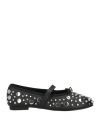 Maje Woman Ballet Flats Black Size 8 Leather
