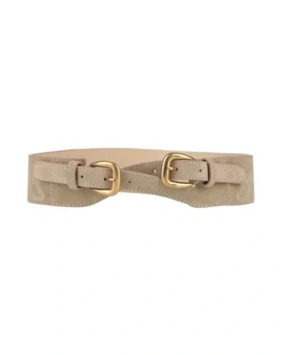 Maje Woman Belt Beige Size 3 Cowhide