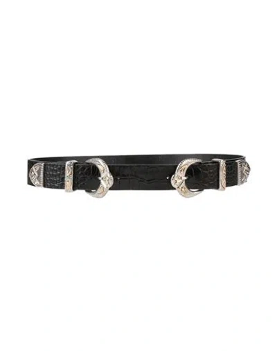 Maje Woman Belt Black Size 3 Soft Leather