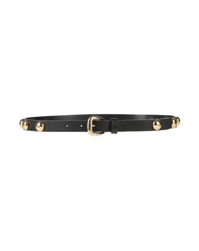Maje Woman Belt Black Size 3 Cow Leather, Zamak, Polyurethane