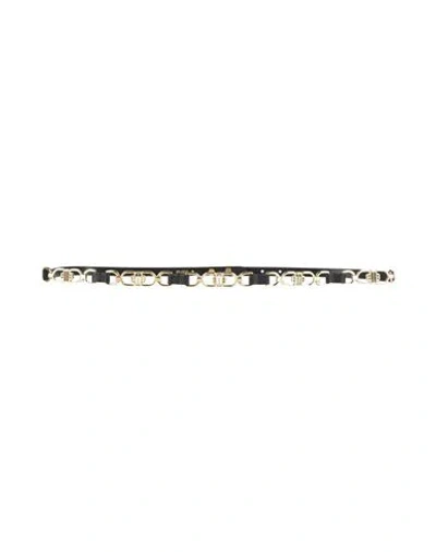 Maje Woman Belt Black Size 3 Cowhide, Zamak, Polyurethane Coated