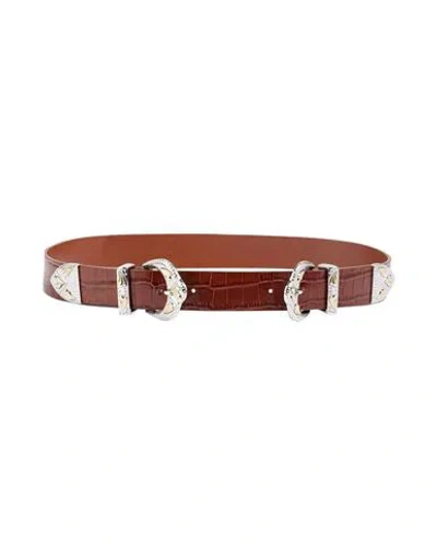Maje Woman Belt Brown Size 2 Soft Leather In Brown