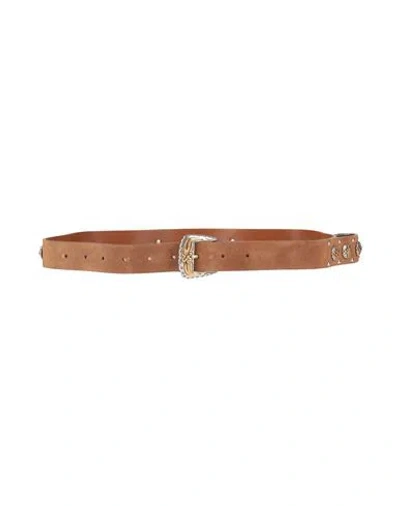 Maje Woman Belt Camel Size 3 Cow Leather, Zamak In Beige