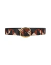 Maje Woman Belt Dark Brown Size 2 Cowhide, Zamak In Brown