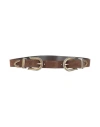 Maje Woman Belt Dark Brown Size 3 Cow Leather, Zamak In Brown