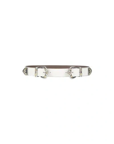 Maje Woman Belt Ivory Size 2 Soft Leather In White