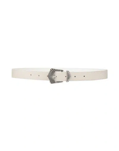 Maje Woman Belt Off White Size 3 Cowhide
