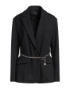 Maje Wool-blend Suit Blazer In Black