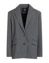 Maje Woman Blazer Grey Size 10 Polyester, Viscose, Elastane In Gray