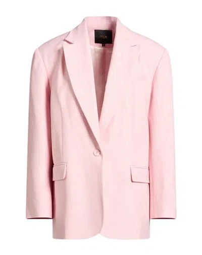 Maje Woman Blazer Light Pink Size 10 Viscose, Polyester, Elastane