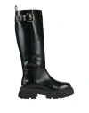 Maje Woman Boot Black Size 8 Leather In Black