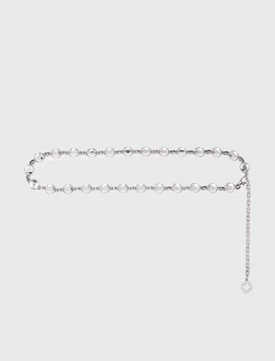 Maje Woman's Brass Rhinestone Chain Belt For Fall/winter In Metallic