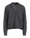 Maje Woman Cardigan Charcoal Size 2 Wool, Polyamide In Gray