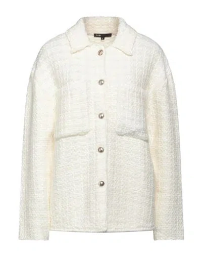 Maje Woman Cardigan Cream Size 2 Cotton, Acrylic, Alpaca Wool, Wool, Polyamide In White