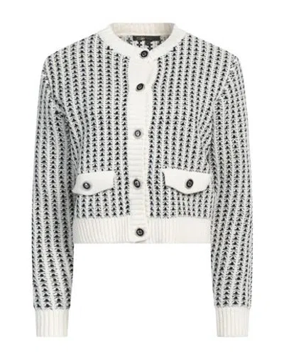 Maje Wool-alpaca-blend Cardigan In White