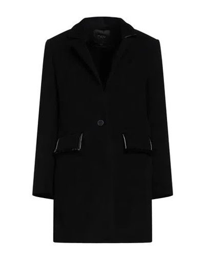 Maje Woman Coat Black Size 8 Wool, Polyamide, Polyurethane