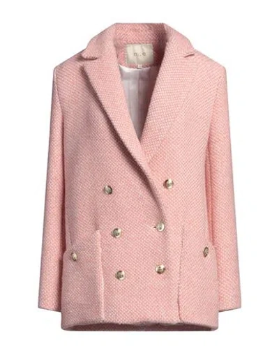 Maje Woman Coat Blush Size 6 Polyester, Acrylic, Wool, Polyamide, Viscose In Pink