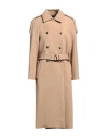 MAJE MAJE WOMAN COAT CAMEL SIZE 8 WOOL, POLYAMIDE