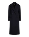 Maje Woman Coat Midnight Blue Size 4 Virgin Wool, Polyamide In Blue